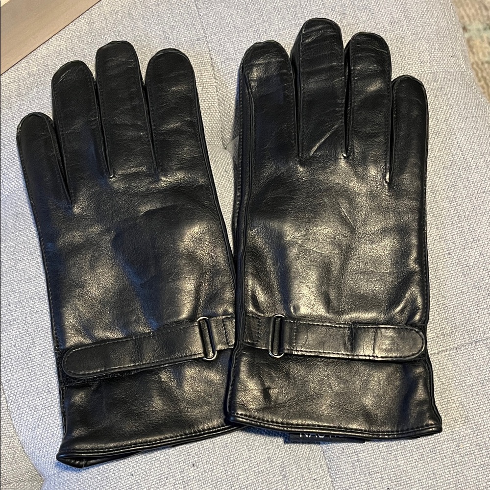 Men's Nautica Black Leather Gloves